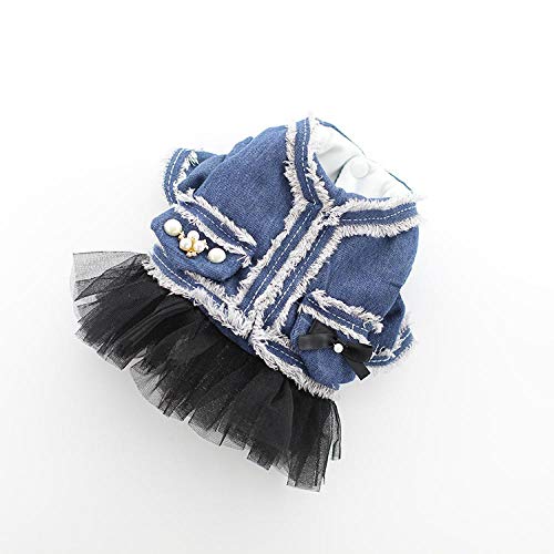 CYONGYOU Winter Warm Hund Rock Mantel Wolle Polar Fleece Jeansjacke S NavyBlue von CYONGYOU