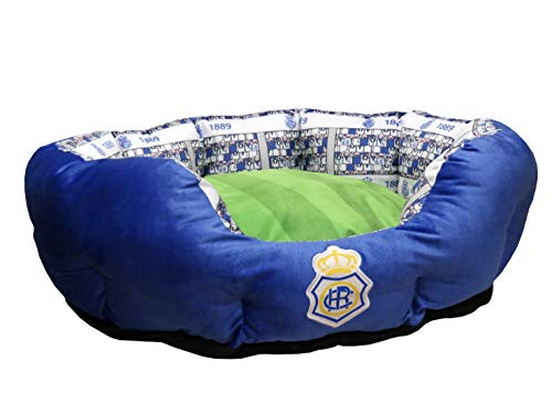 Huelva CF Bett für Haustiere, Hunde, Katzen, Kaninchen, Größe S/M, Verschiedene Größen erhältlich, Stadionform, freistehendes Kissen, offizielles Produkt (CyP Brands) von CYPBRANDS