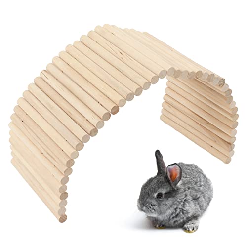 CYTGOUPER Pet Hideout Brücke Holz Tunnel für Kleine Haustiere，Sicheres Biegbares Kletterspielzeug für Kaninchen,Birke Material Holzbrücke Kaninchen, Nagerbrücke für Hamster Gehege 15 * 30CM von CYTGOUPER