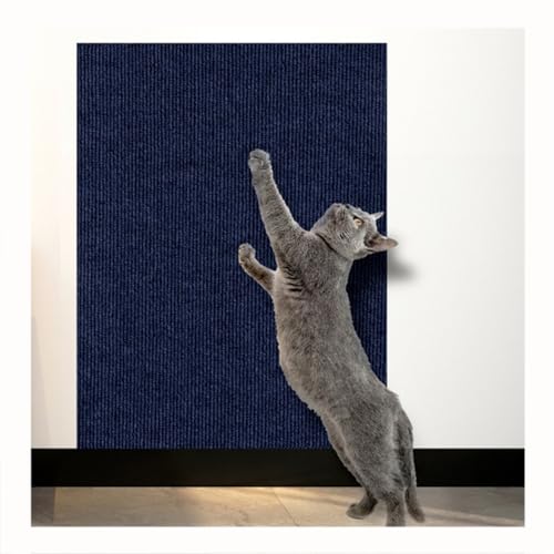 CZQGLYM Katzenkratzmatte, 40 cm X 200 cm, Selbstklebende Katzenkratzmatte Für Katzenwand, Kratzfeste Sofakatze, DIY Zuschneidbares Katzenkratzbrett Zum Schutz des Teppichs (30cm×100cm,Blue) von CZQGLYM