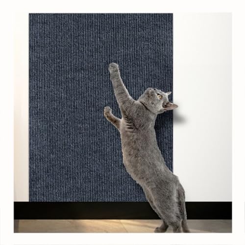 CZQGLYM Katzenkratzmatte, 40 cm X 200 cm, Selbstklebende Katzenkratzmatte Für Katzenwand, Kratzfeste Sofakatze, DIY Zuschneidbares Katzenkratzbrett Zum Schutz des Teppichs (30cm×100cm,Dark Gray) von CZQGLYM