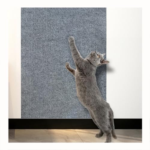 CZQGLYM Katzenkratzmatte, 40 cm X 200 cm, Selbstklebende Katzenkratzmatte Für Katzenwand, Kratzfeste Sofakatze, DIY Zuschneidbares Katzenkratzbrett Zum Schutz des Teppichs (30cm×100cm,Light Gray) von CZQGLYM