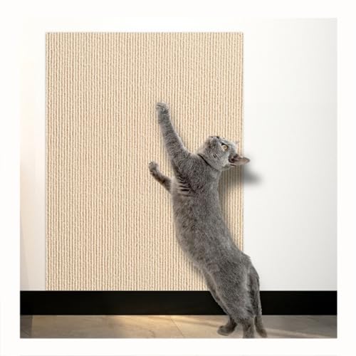 CZQGLYM Katzenkratzmatte, 40 cm X 200 cm, Selbstklebende Katzenkratzmatte Für Katzenwand, Kratzfeste Sofakatze, DIY Zuschneidbares Katzenkratzbrett Zum Schutz des Teppichs (30cm×100cm,White) von CZQGLYM