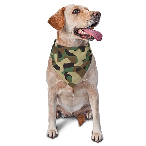 Dreieckige leichte Hundehalstücher, klassisches grünes Camouflage-Hundehalstuch und Katzen von CZZYH