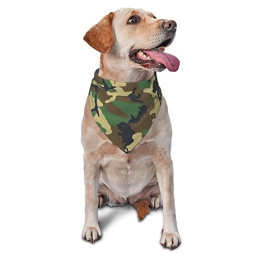 Dreieckiges Hundehalstuch, leicht, atmungsaktiv, klassisches schwarzes Camouflage-Muster für große, mittelgroße und kleine Hunde und Katzen von CZZYH