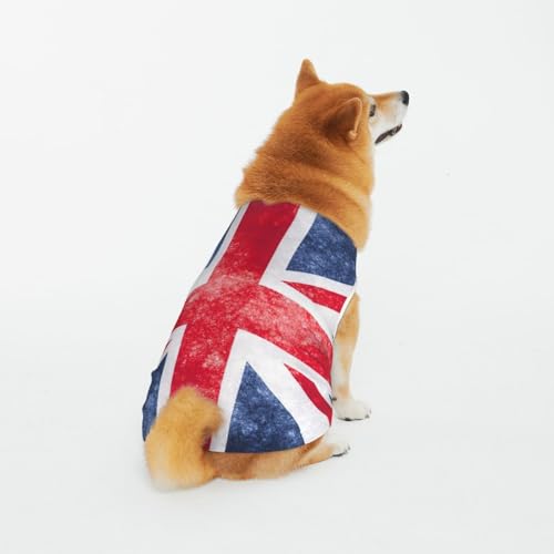 Hunde- und Katzenkleidung aus Baumwolle, weich, atmungsaktiv, britische Flagge, für große, mittelgroße und kleine Hunde von CZZYH