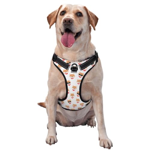 Hundegeschirr ohne Leine, atmungsaktiv und verstellbar, niedliches Cartoon-Hundegeschirr für große, mittelgroße und kleine Hunde, Gelb von CZZYH