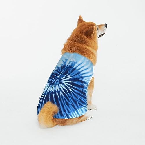 Weiche atmungsaktive Baumwolle Haustier Kleidung, Blau Weiß Tie Dye Hund & Katze Kleidung für große, mittel, klein von CZZYH