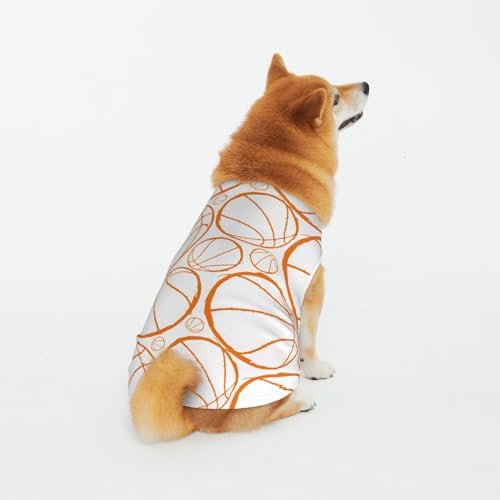 Weiche atmungsaktive Baumwolle Haustier Kleidung, Orange Line Basketball Hund & Katze Kleidung für groß, mittel, klein von CZZYH