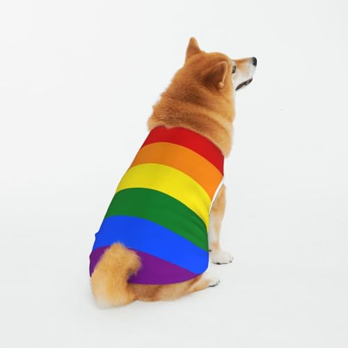 Weiche atmungsaktive Baumwolle Haustier Kleidung, bunte einfache Regenbogen Hund & Katze Kleidung für große, mittel, klein von CZZYH