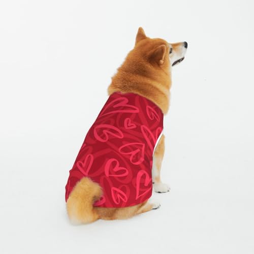 Weiche Haustierkleidung Little Red Love Heart Hund und Katze Kleidung von CZZYH