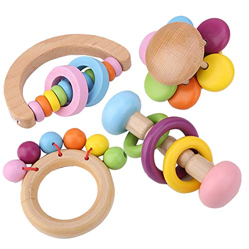 CaCaCook Langlebiges Vogelspielzeug, 19 × 13 × 6, 4 Stück, Spielzeug, Vogel-Kauspielzeug, Hängendes Holzspielzeug, Spielspielzeug-Set von CaCaCook