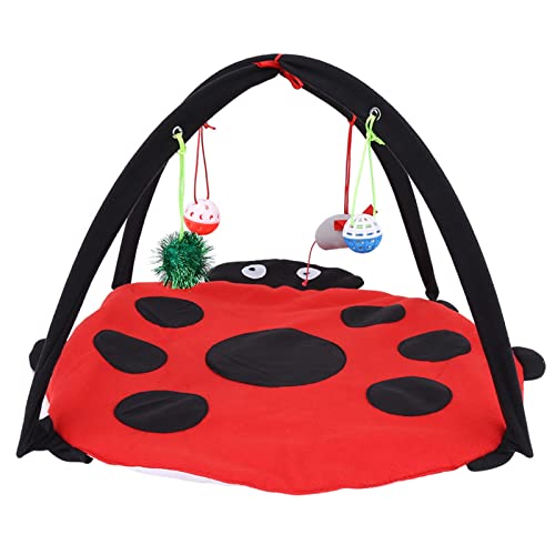 CaCaCook Play Pet 50 × 40 × 3 faltbare Spielmatte für Katzen, multifunktionales Haustierbett mit hängenden Spielzeugbällen von CaCaCook