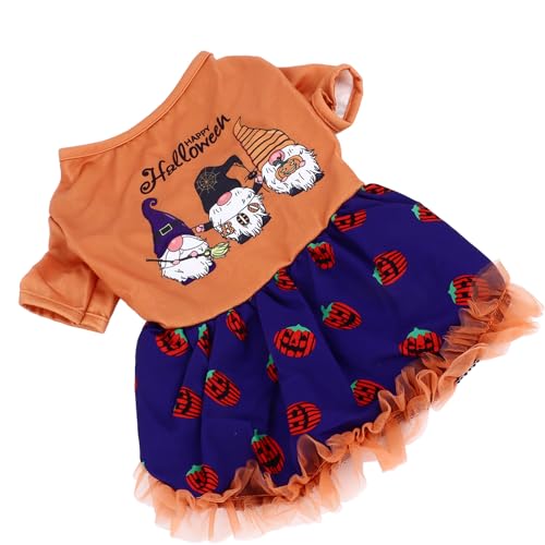 Halloween-Kleid mit Kürbismuster, schönes Stretch-Hundekostüm für Welpen, Katzen von CaCaCook