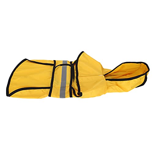 Hunde-Regenjacke, Haustier-Hunde-Regenmantel, mit Kapuze, Wasserdicht, Verstellbar, Haustier-Regenjacke mit Reflektierendem Streifen (L) von CaCaCook