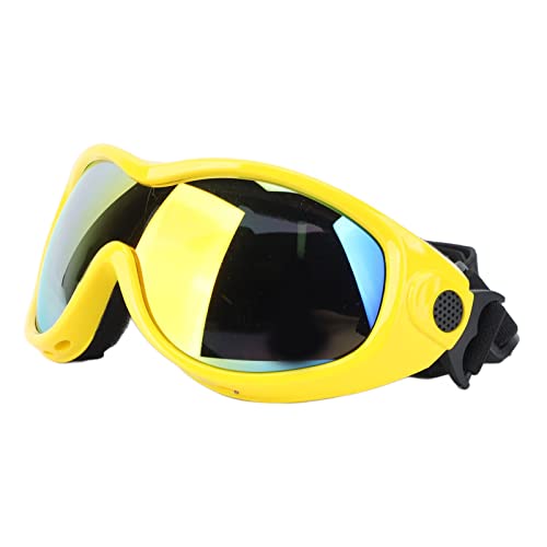 UV-Schutzbrille für Haustiere, PVC und PC, verstellbar, starke Schlagfestigkeit, Hundesonnenbrille für Haustiere, Hunde, Katzen, Gelb von CaCaCook