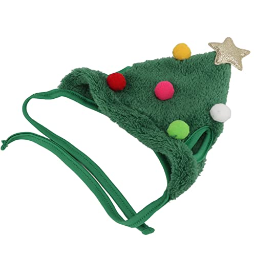 Verstellbare Weihnachtsmütze für Haustiere, Bunte Accessoires mit Weihnachtsbaum-Kopfschmuck, Niedliche Winterkopfbedeckung für Hunde und Katzen, für Haustier-Weihnachtskostüm (L) von CaCaCook