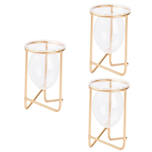 3 STK Vase Pflanztöpfe Für Terrarien Tisch-pflanzterrarium Luftpflanzentöpfe Hydrokultur-pflanzgefäß Luftpflanzer Terrarium Luftpflanzen Terrarium Topf Terrarium Golden Glas Cabilock von Cabilock