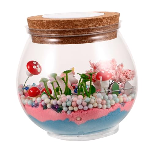 Cabilock 1 Set Einhorn Wunschflasche Handgefertigte Wunschflasche Einhorn Terrarium Mit Beleuchtung DIY Wunschflaschen Terrarium Dekorative Einhorn Terrarium Lampe DIY Wunschflaschen von Cabilock