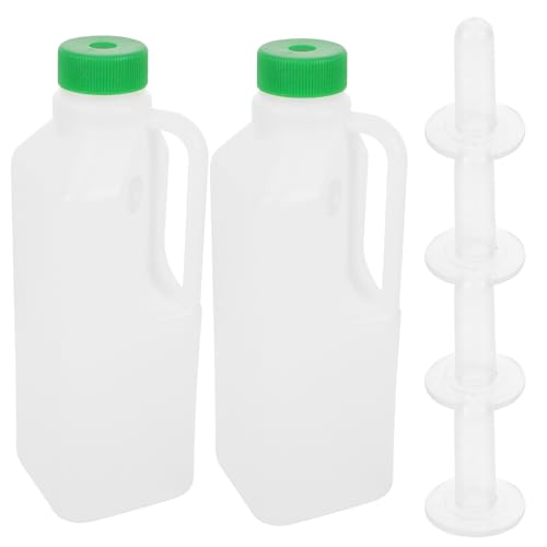 Cabilock 2 Stücke Lamm Milchflasche 850ml Kälber Aufzuchtflasche mit 4 Milch Trinken Nippel Feeder Ziegen Nursing Fütterung Flasche Stillflasche für Schafe Hunde Katzen Welpen Kleintiere von Cabilock