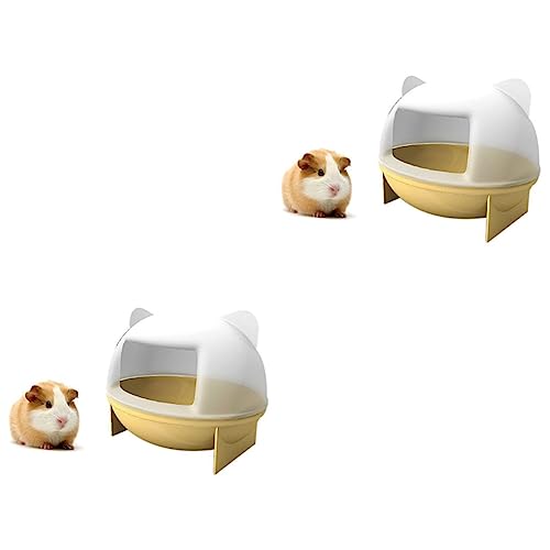 Cabilock 2st Hamster Sandtoilette Katze Badezimmer Hamster-sandkasten Hamsterbad Rattenversteck Nest Meerschweinchen Badezimmer Zwerghamster Badezimmer Badezimmer-Box Klein von Cabilock