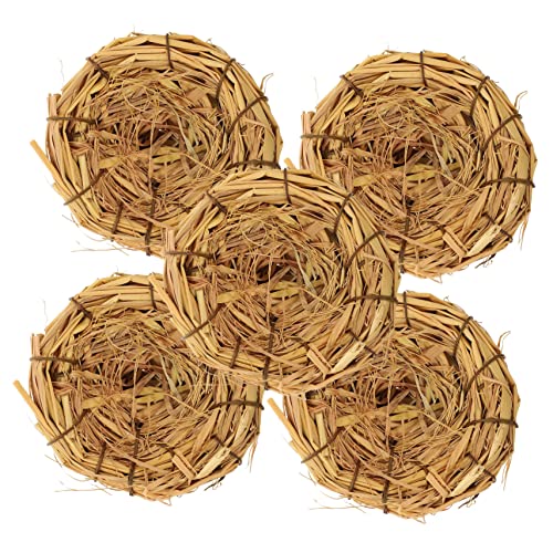 Cabilock 5st Natürliches Vogelnest Gartennest Dekoration Ostern Vogelnest Vogelnestschmuck Dekoration Für Vogelhäuschen Im Garten Künstliches Vogelnest Taubenmatte Material Rattan Gras von Cabilock