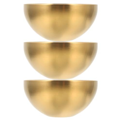 Cabilock Edelstahl-Rührschüsseln 3 Stück Goldfarbene Nestschüsseln Metall-Salatschüsseln Große Vorbereitungsschüsseln Für Zuhause Küche Backen Kochen 15 cm von Cabilock