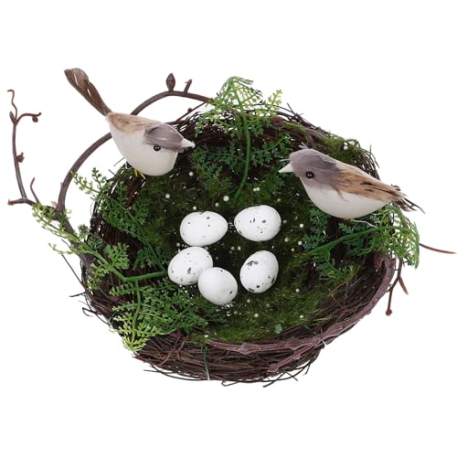 Cabilock Frühling Fake Birds Nest Vogelnest 20cm Künstliches Nest mit Ei Dekoratives Vogelnest Haus für Fotoshooting Requisiten Garten Terrasse Balkon Künstliches Vogelnest Dekor Vogelnest Dekoration von Cabilock