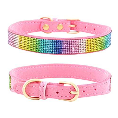 Katzen- und Hundehalsband in gl鋘zenden Strasssteinen Kristall Katze Halsband elastische Haustier-Halskette für kleine Haustiere Katze Hunde von Cachi