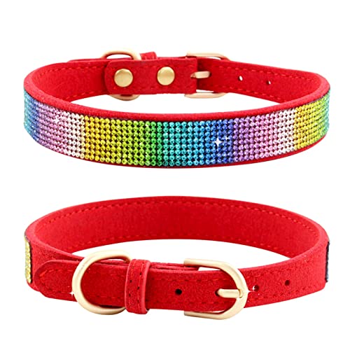 Katzen- und Hundehalsband in gl鋘zenden Strasssteinen Kristall Katze Halsband elastische Haustier-Halskette für kleine Haustiere Katze Hunde von Cachi