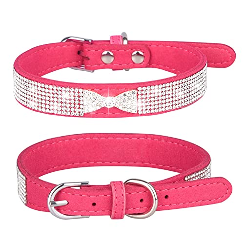 Strass Hundehalsband mit voll Bling Kristallen Bling Strass Haustier Welpe Katze Kunstleder Halsband Hundehalsband Halskette für Ihren Hund Halskette für Hunde und Katzen von Cachi