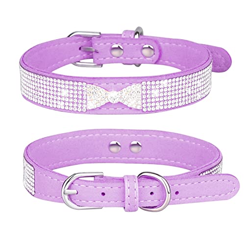 Strass Hundehalsband mit voll Bling Kristallen Bling Strass Haustier Welpe Katze Kunstleder Halsband Hundehalsband Halskette für Ihren Hund Halskette für Hunde und Katzen von Cachi