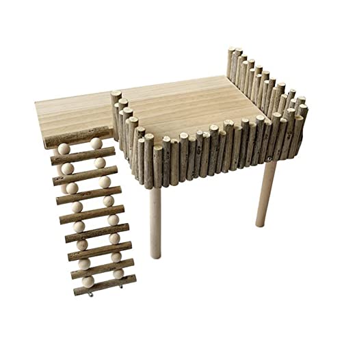 Cachpib Holzhamster Kletterplattform Holzständer Regal für Hamster Golden Bear Hamster Klettern Spielzeug Holz Hamster Aktivität Plattform mit Leiter Hamster Käfig Zubehör (Vertikales Klettern) von Cachpib