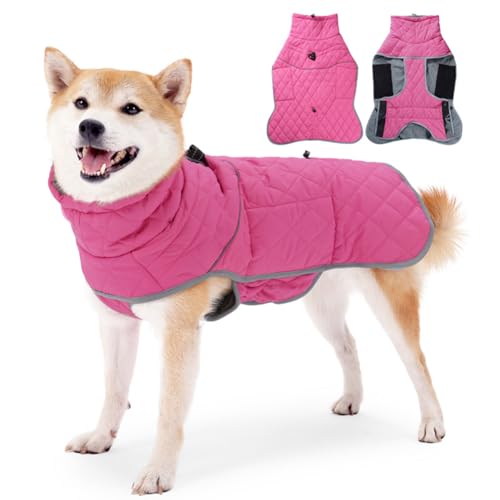 Cachpib Hundekleidung für kleine Hunde, wasserdichte Winterjacke, warme Weste, Hundemantel, warme Winter-Hundejacke mit reflektierenden Streifen, verstellbares Haustier, weiches Geschirr, Weste für von Cachpib