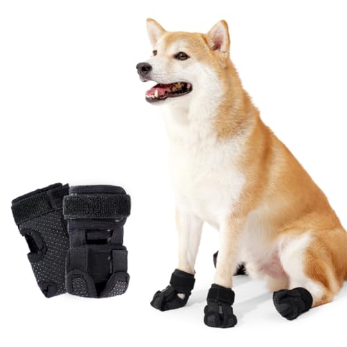 Cachpib Hundepfotenschutz, atmungsaktive Hundestiefel für verletzte Pfoten, Anti-Leck-Hundeschuhe für kleine, mittelgroße und große Hunde, Größe M, 2 Stück von Cachpib