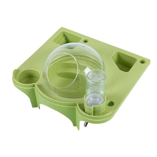 Cachpib Kleintier-Habitat DéCor Hamsterhaus mit 2 Essbereichen, Wasserflasche, Treppe, transparente Kapsel-Badezimmer, leichter Hamster-Habitat für Kleintiere, Grün von Cachpib