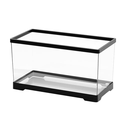 Cachpib Reptile Growth Terrarium PET Transparentes Schildkrötenbecken Reptile Fütterungsbox für den Lebensraum von Schildkröten und Sumpfschildkröten, Large Black [Turtle Tank] von Cachpib