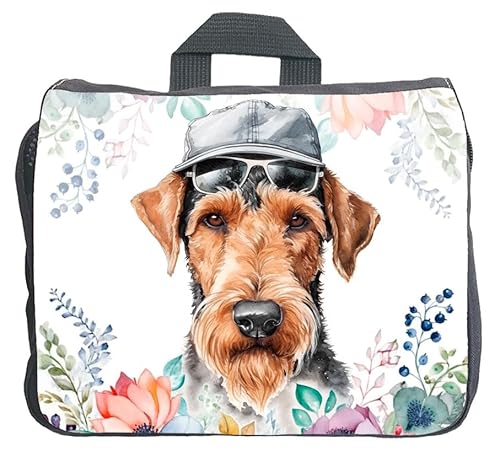 Cadouri Hundezubehörtasche mit Airedale Terrier - Aufbewahrungstasche mit Hunderasse für Hundebesitzer - originelles Geschenk - handgefertigt von Cadouri