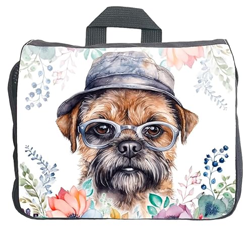 Cadouri Hundezubehörtasche mit Border Terrier - Aufbewahrungstasche mit Hunderasse für Hundebesitzer - originelles Geschenk - handgefertigt von Cadouri