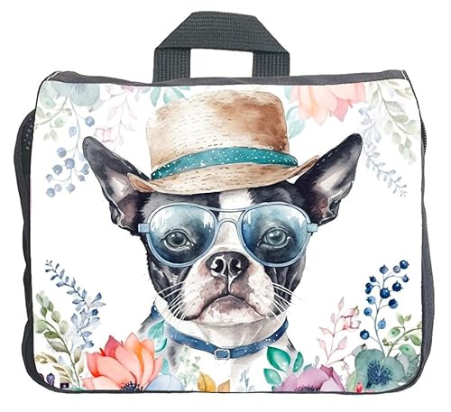 Cadouri Hundezubehörtasche mit Boston Terrier - Aufbewahrungstasche mit Hunderasse für Hundebesitzer - originelles Geschenk - handgefertigt von Cadouri