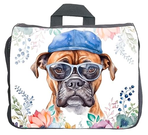 Cadouri Hundezubehörtasche mit Boxer - Aufbewahrungstasche mit Hunderasse für Hundebesitzer - originelles Geschenk - handgefertigt von Cadouri