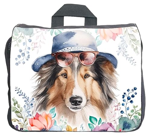 Cadouri Hundezubehörtasche mit Collie - Aufbewahrungstasche mit Hunderasse für Hundebesitzer - originelles Geschenk - handgefertigt von Cadouri