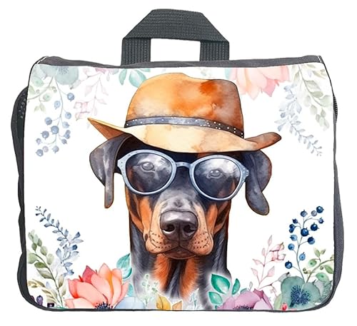 Cadouri Hundezubehörtasche mit Dobermann - Aufbewahrungstasche mit Hunderasse für Hundebesitzer - originelles Geschenk - handgefertigt von Cadouri