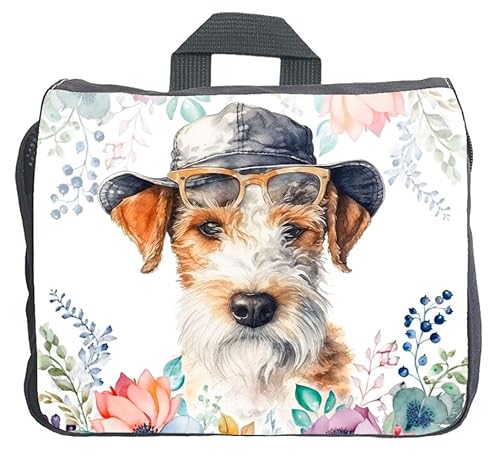 Cadouri Hundezubehörtasche mit Foxterrier - Aufbewahrungstasche mit Hunderasse für Hundebesitzer - originelles Geschenk - handgefertigt von Cadouri