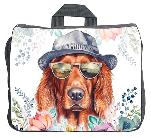 Cadouri Hundezubehörtasche mit Irish Setter - Aufbewahrungstasche mit Hunderasse für Hundebesitzer - originelles Geschenk - handgefertigt von Cadouri