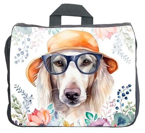 Cadouri Hundezubehörtasche mit Saluki - Aufbewahrungstasche mit Hunderasse für Hundebesitzer - originelles Geschenk - handgefertigt von Cadouri