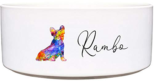 Cadouri Keramik Hundenapf ︎ personalisiert ︎ mit Name deines Hundes┊Futternapf Wassernapf (Französische Bulldogge) - 1.300 ml von Cadouri