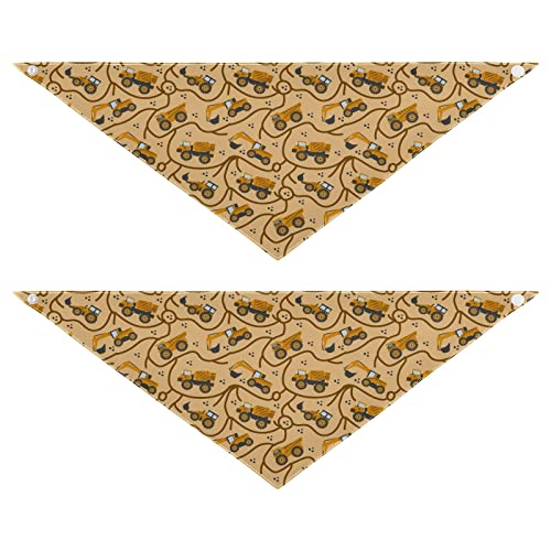 2 Stück Hundehalstücher Milch Seide Haustier Bandana Schal Druckknopf Dreieck Lätzchen Halstuch Set für kleine bis große Welpen Hunde Katzen groß The Doodle Circle für Textil Mode LKW von Caihoyu