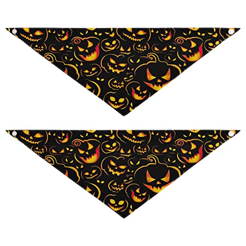 2 Stück Hundehalstücher Milch Seide Haustier Bandana Schal Druckknopf Dreieck Lätzchen Halstuch Set für kleine bis große Welpen Hunde Katzen große Halloween Geist von Caihoyu