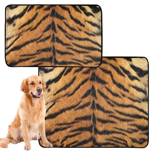 3er Pack Haustier Matte Katze Pinkeln Bodenpads Antirutschmatte Rasenmatte 50 x 61 cm Wildtier gelb Echtleder von Caihoyu